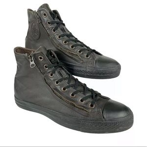 Converse Double Zip Brown Leather High Top Size 8